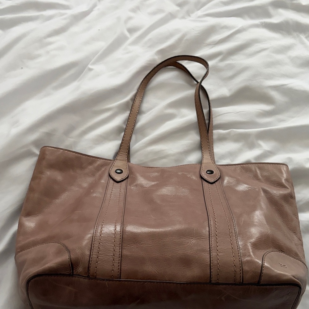 Elegant (not too) Pink Leather Tote Bag